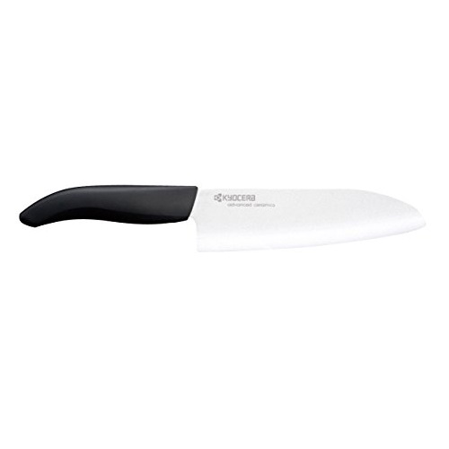 Kyocera Advanced Ceramic Revolution Series 6-inch, Chef's Santoku Knife, Black Handle, White Blade, Only $29.99