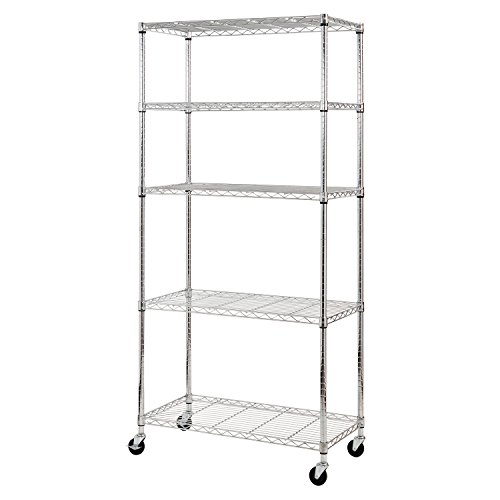 Sandusky MWS361872 5-Tier Mobile Wire Shelving Unit with 3