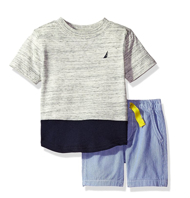 Nautica Baby Boys' V-Neck Tee and Knit Short Set only $14.77