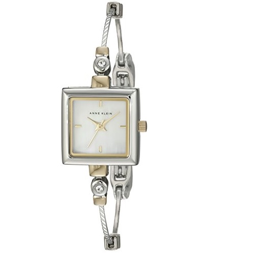 Anne Klein 安妮克萊恩 109117MPTT 女士Square施華洛世奇雙色鏈式腕錶，原價$55.00，現僅售$29.63 ，免運費