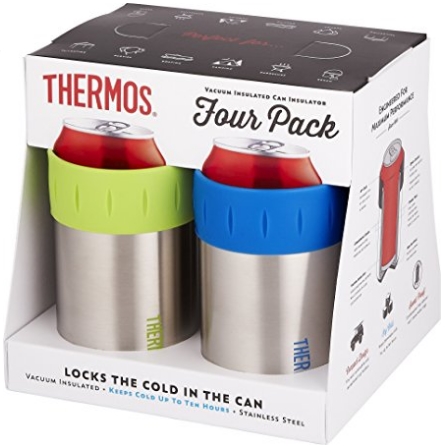 Thermos Stainless Vacuum Insulated 12 oz Can Insulator (Set of 4), Multicolor $19.56 FREE Shipping on orders over $25