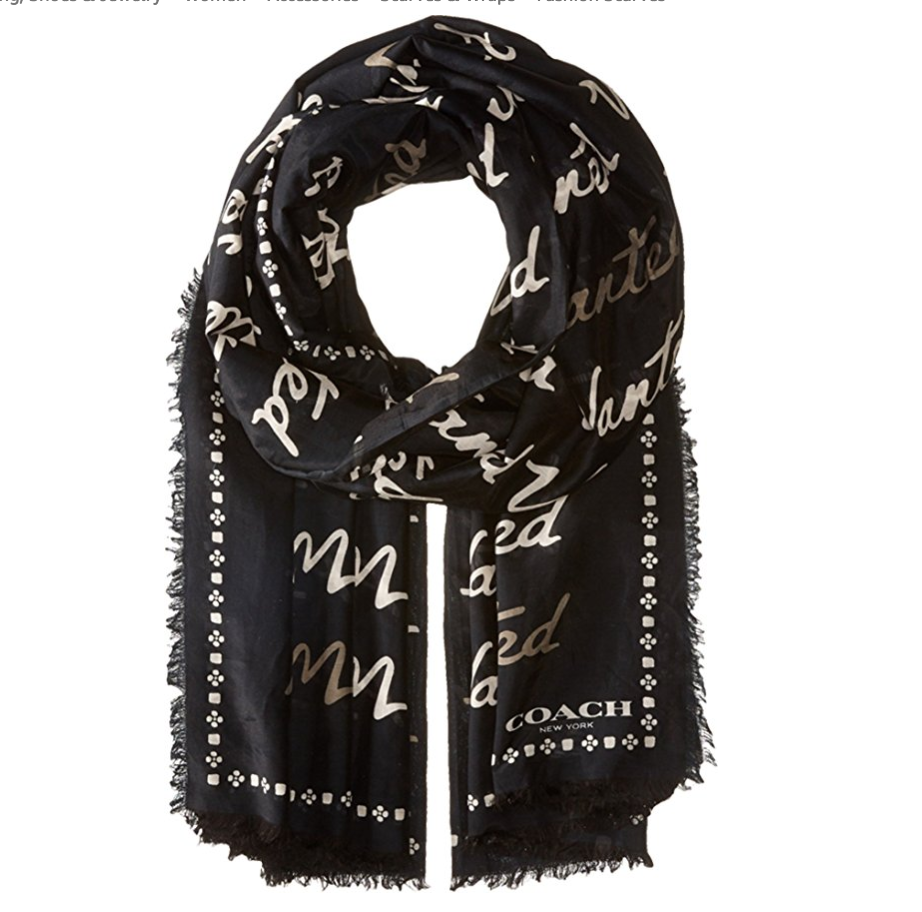 COACH Womens Wanted Script Woven Shawl only $59.99