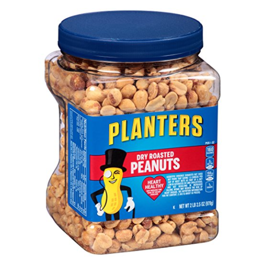 Planters Peanuts, Dry Roasted & Salted, 34.5 Ounce Jar  only $5.30