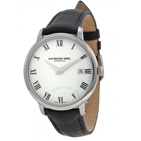 RAYMOND WEIL Toccata White Dial Black Leather Strap Men's Watch Item No. 5588-STC-00300, only $260.00, free shipping after using coupon code