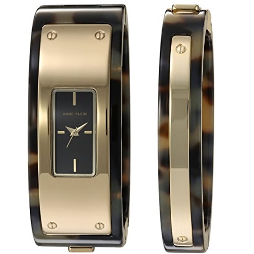 Anne Klein Women's AK/2826TOST Gold-Tone and Tortoise Resin Watch and Bangle Set, Only $29.99, You Save $80.01(73%)