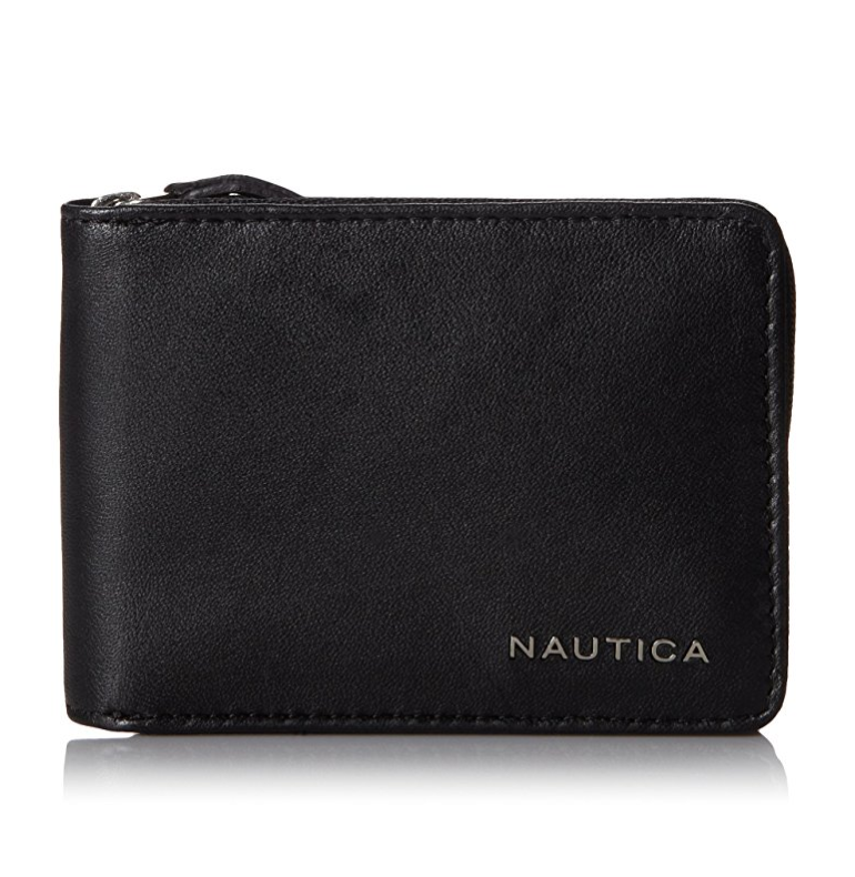 Nautica Men's Leather Slim Zip Wallet only $18.40