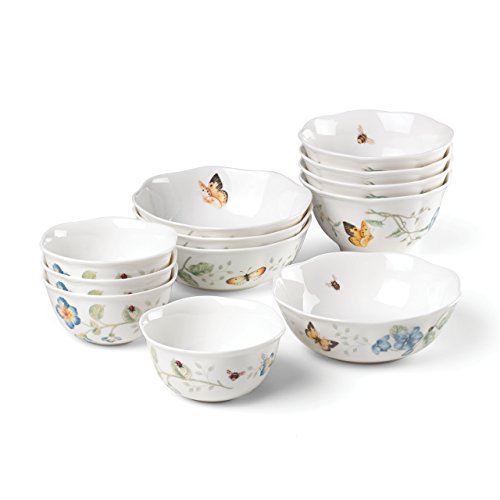 Lenox 880075 Butterfly Meadow 12-Piece Bowl Set, Multicolor, Only $77.72, free shipping