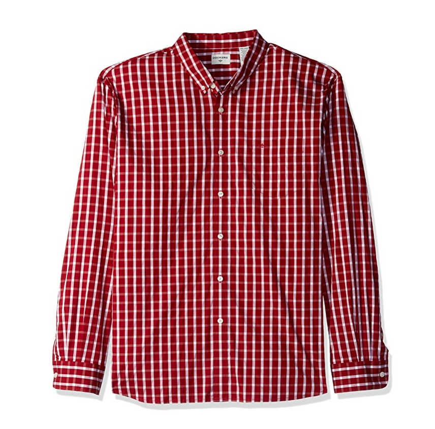 Dockers Men's Long-Sleeve Grid Button-Front Shirt with Pocket only $7.71