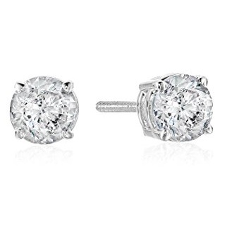 Amazon Collection 14k White Gold Diamond with Screw Back and Post Stud Earrings (1cttw, J-K Color, I2-I3 Clarity), Only $599.99, You Save $900.00(60%)
