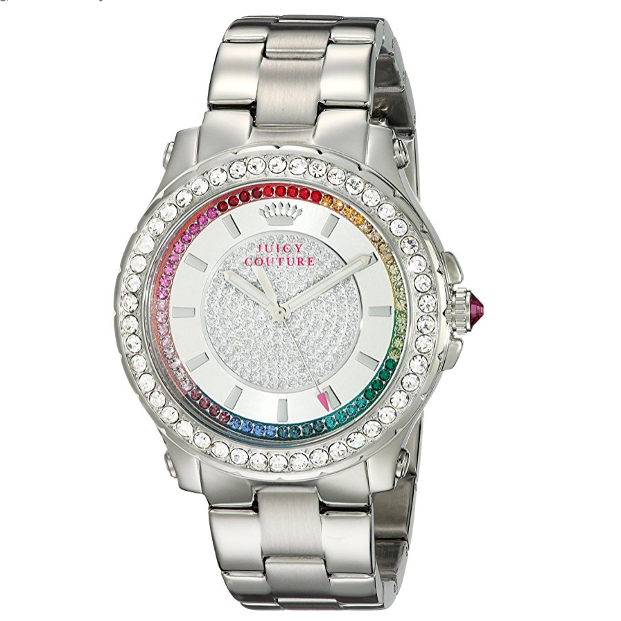 Juicy Couture Women's 1901237 Pedigree Analog Display Quartz Silver-Tone Watch only $95.20, Free Shipping