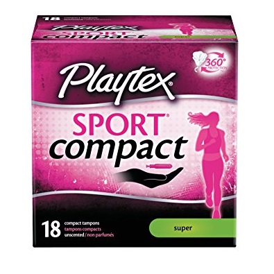Playtex  Sport 超吸收紧凑型卫生棉条 18个装，原价$11.56，现仅售$3.77，免运费
