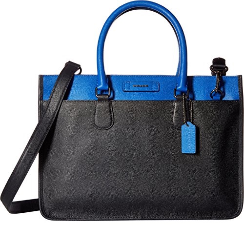 COACH Men's Crossgrain Color Block Leather Embassy Brief Cobalt/Navy Briefcase, Only $269.99, free shipping
