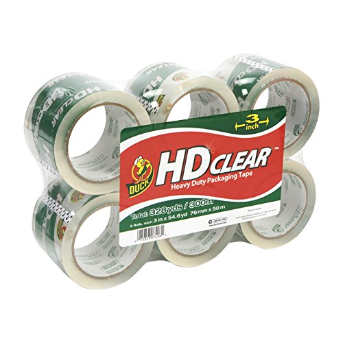 Duck Brand HD Clear High Performance Packaging Tape, 3-Inch x 54.6-Yard, Crystal Clear, 6-Pack (307352), Only $14.98, free shipping after using SS