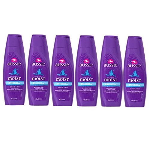 Aussie Moist 2-In-1 Shampoo 13.5 Fl Oz (Pack of 6), only $13.32 free shipping after clipping coupon and using SS