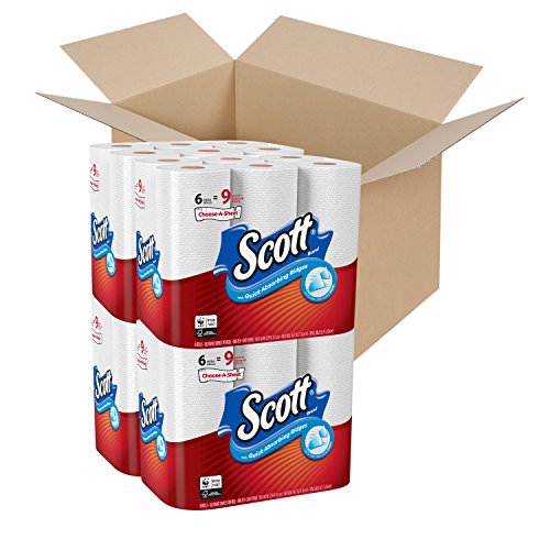 Scott Choose-A-Sheet Mega Roll Paper Towels, 6 Count (Pack of 4) White, Equal to 36 Regular Rolls, Only $14.91, free shipping after clipping coupon and using SS