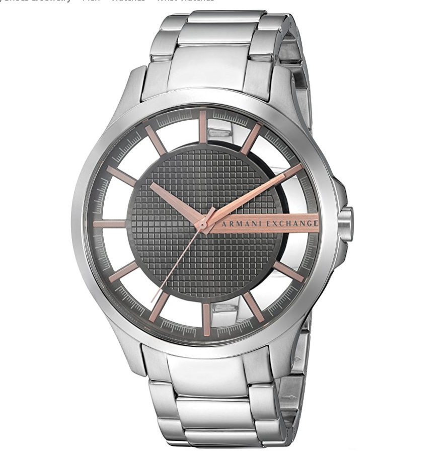 时尚镂空！Armani Exchange阿玛尼AX2199 时装腕表, 现仅售$80.58, 免运费！