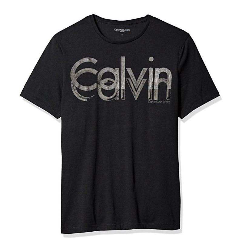 Calvin Klein Jeans Men's Short Sleeve Calvin Outline Crew Neck T-Shirt only $13.30