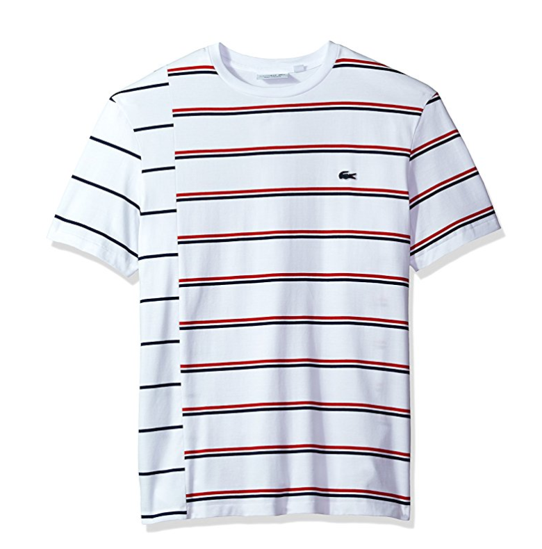 Lacoste Men's Made in France Broken Stripe T-Shirt ONLY $29.93