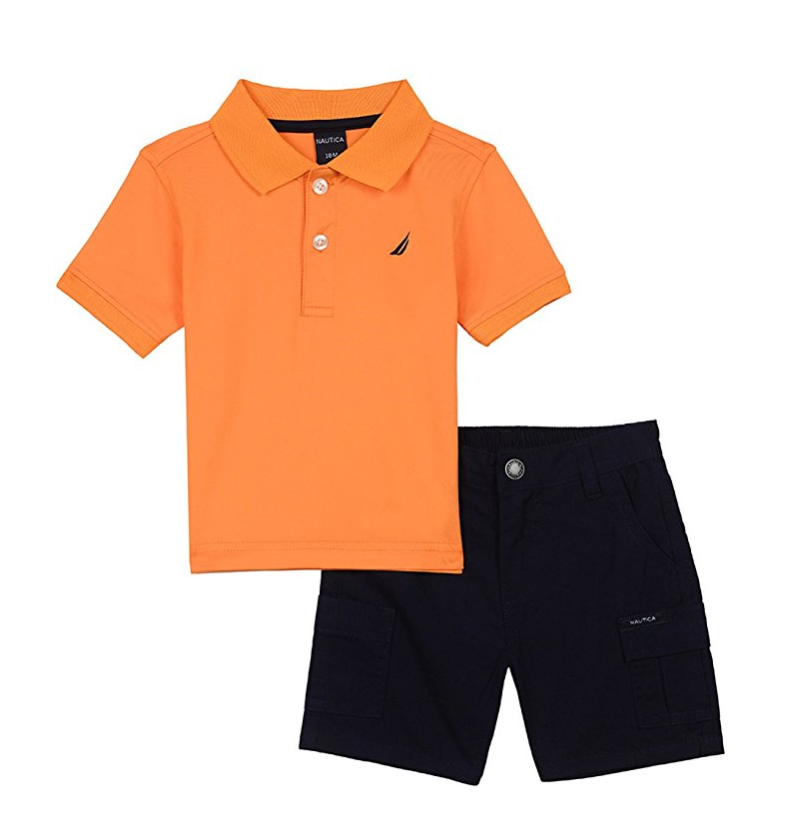 Nautica Baby Boys' Two Piece Set with Synthetic Polo Shirt and Short only $8.43
