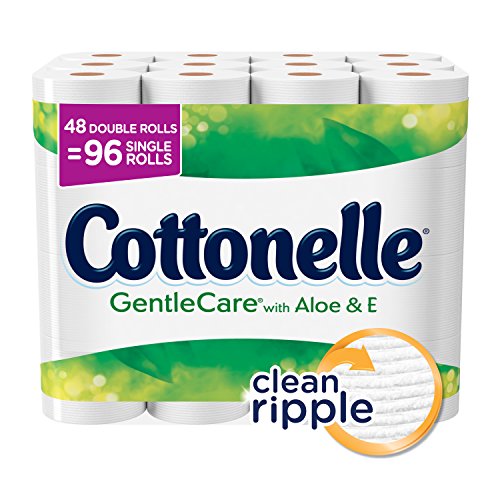 史低價！Cottonelle Gentle Care舒適大卷雙層衛生紙，48卷，帶蘆薈素和維生素E，現點擊coupon后僅售$20.79，免運費
