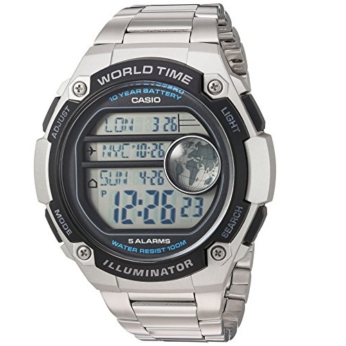 Casio Men's 'Classic' Quartz Resin and Stainless Steel Casual Watch, Color:Silver-Toned (Model: AE-3000WD-1AVCF), Only $19.60