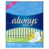 Always Maxi Size 2 Long Pads with Wings, Super Absorbency, Unscented, 60 Count $5.67