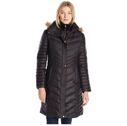 Marc New York by Andrew Marc Women's Karla Mid Length Chevron Down Coat, Only $45.24, free shipping