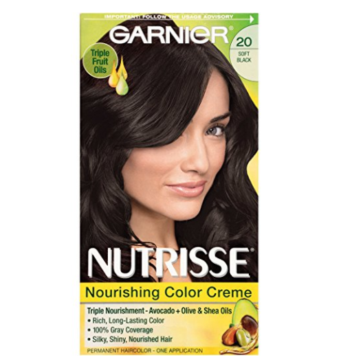 Garnier Nutrisse Nourishing Hair Color Creme, 20 Soft Black (Black Tea) (Packaging May Vary only $2.79