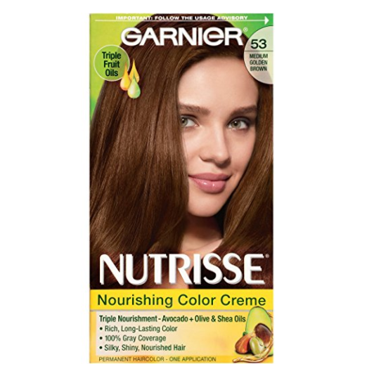 Garnier Nutrisse Nourishing Hair Color Creme, 53 Medium Golden Brown (Chestnut) (Packaging May Vary only $2.55