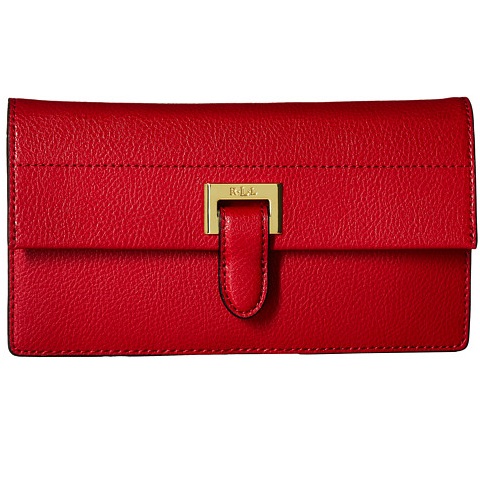 LAUREN Ralph Lauren Women's Carlisle Slim Wallet Red Wallets, Only $39.99, You Save $58.01(59%)