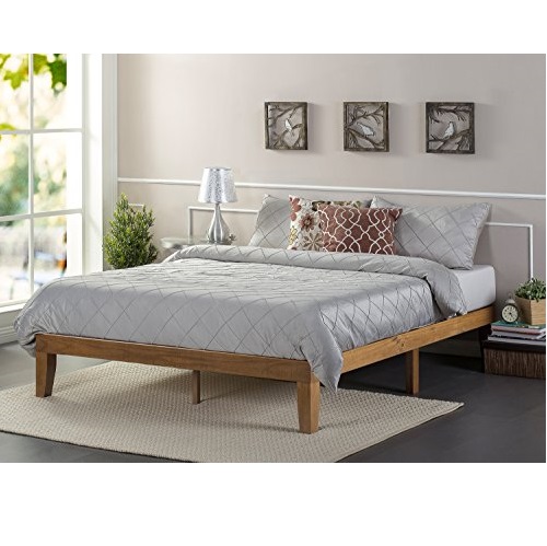 Zinus 12 Inch Wood Platform Bed / No Boxspring Needed / Wood Slat Support / Rustic Pine Finish, Queen, Only $91.55, You Save $78.44(46%)