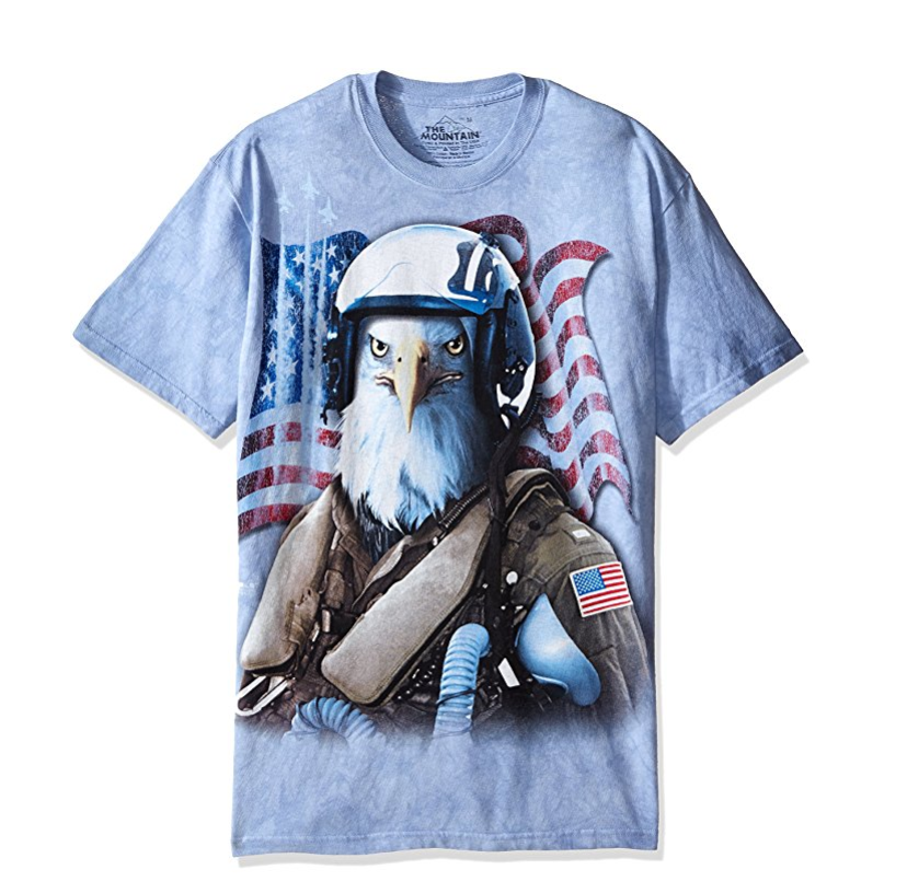 THE MOUNTAIN 男士武装的老鹰图案T恤, 现仅售$7.74