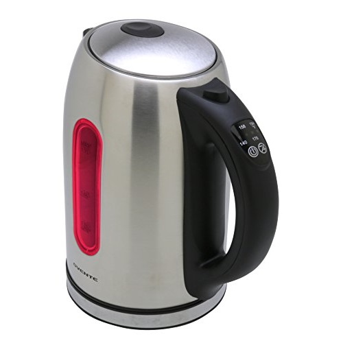 FLASH SALE Ovente 1.7 Liter BPA Free Stainless Steel Cordless Tea Electric Kettle with Temperature Control and Keep Warm Function, Nickel Brushed (NO BEEP) KS89S, Only $19.99