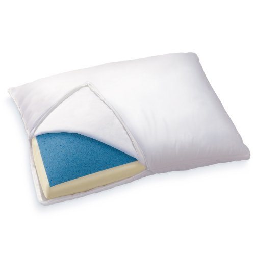 Sleep Innovations Reversible Gel Memory Foam and Memory Foam Pillow with Soft Microfiber Cover, Made in the USA with a 5-year Warranty - Standard Size, Only $12.24