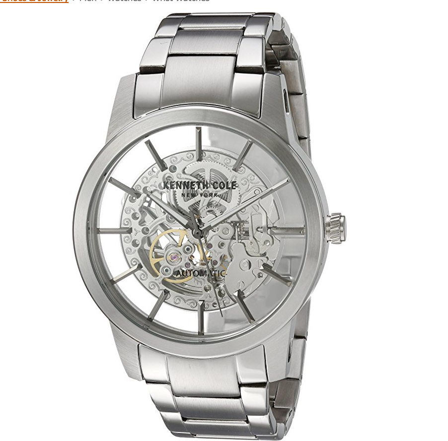 Kenneth Cole New York Men's ' Japanese Automatic Stainless Steel Dress Watch, Color:Silver-Toned (Model: 10031273) only $68.71