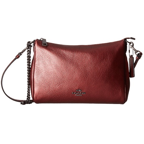 COACH Women's Leather Carrie Crossbody Metallic Cherry Crossbody Bag, Only $129.99, free shipping