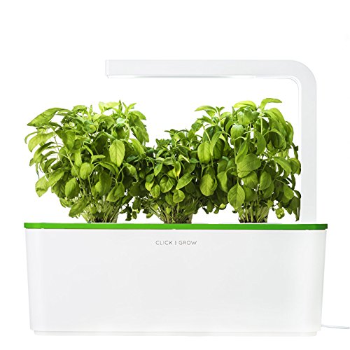 Click & Grow Indoor Smart Fresh Herb Garden Kit With 3 Basil Cartridges & Kiwi Green Lid | Self Watering Planter & Patented Nano-Tech Medium For Plant Growth, Only  $24.00