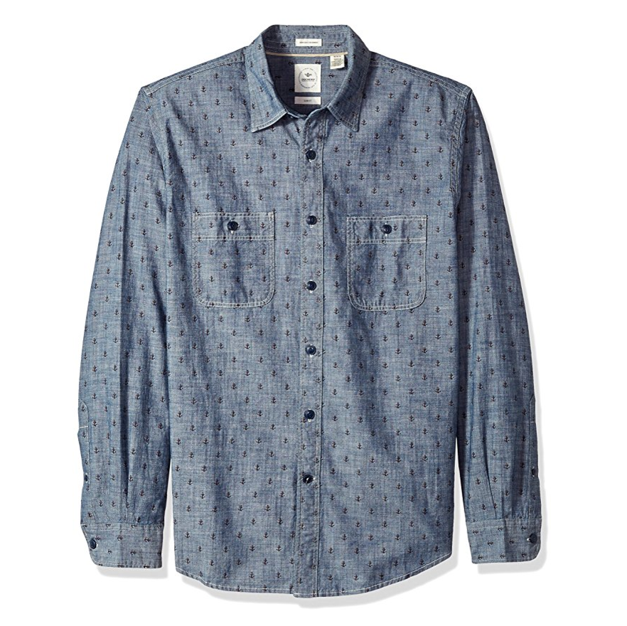 Dockers Men's Long Sleeve Slim Chambray Button Front Woven Shirt only $12.35