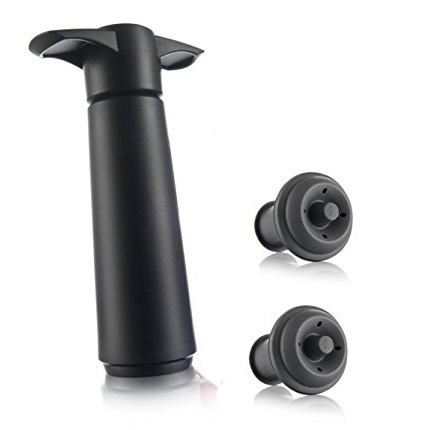The Original Vacu Vin Wine Saver with 2 Vacuum Stoppers – Black, Only $6.90