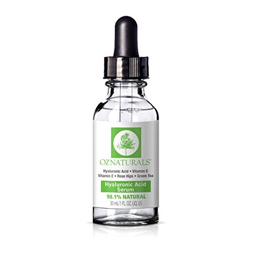 OZNaturals Anti Aging Hyaluronic Acid Serum - Anti Wrinkle Serum with Natural Hyaluronic Acid and Vitamin C to Plump, Hydrate, Diminish Lines + Wrinkles + Reveal Younger Looking Skin, Only $15.79
