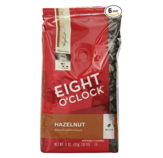 Eight O'Clock八点钟hazelnut榛子全豆咖啡 311.84g*6袋, 现仅售$32.29, 免运费！