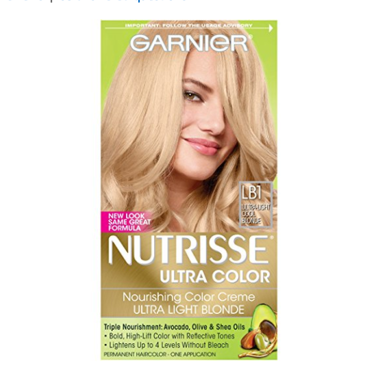 Garnier Nutrisse Ultra Color Nourishing Hair Color Creme, LB1 Ultra Light Cool Blonde (Packaging May Vary) only $2.08