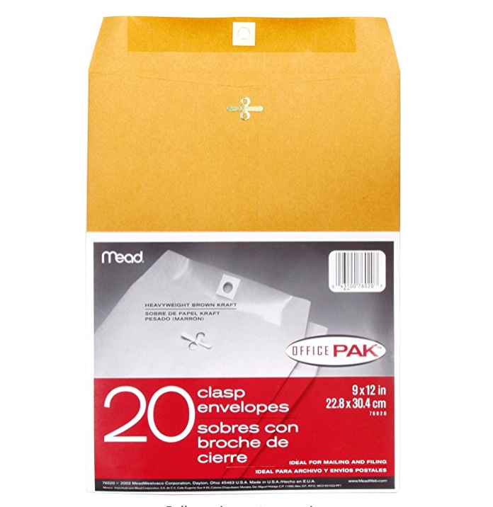 Mead 9X12 Clasp Envelopes, Office Pack 20 Count (76020) only $1.71