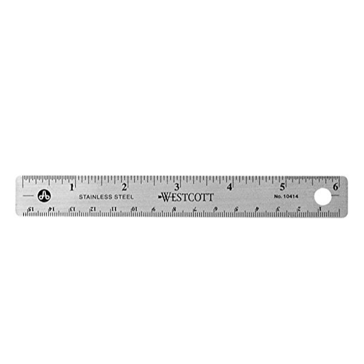 Westcott Stainless Steel Office Ruler with Non Slip Cork Base, 6-Inch (10414) only $0.98