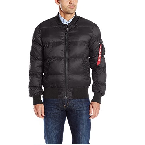 Alpha Industries Men's MA-1 Echo Flight Bomber Jacket, Black, Large, Only $49.61, free shipping