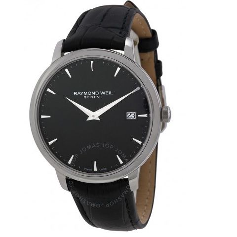 RAYMOND WEIL Toccata Black Dial Black Leather Strap Men's Watch Item No. 5588-STC-20001, only $260.00, free shipping after using coupon code