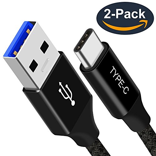 USB Type C Cable, BrexLink USB C to USB A 3.0 (2Pack-6.6ft) Nylon Braided Fast Charger Data Sync Cord, discounted price only $7.91