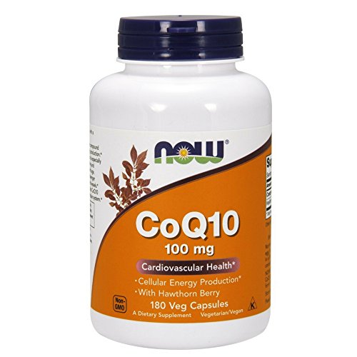 NOW CoQ10 100 mg with Hawthorn Berry,180 Veg Capsules, Only $25.00, free shipping