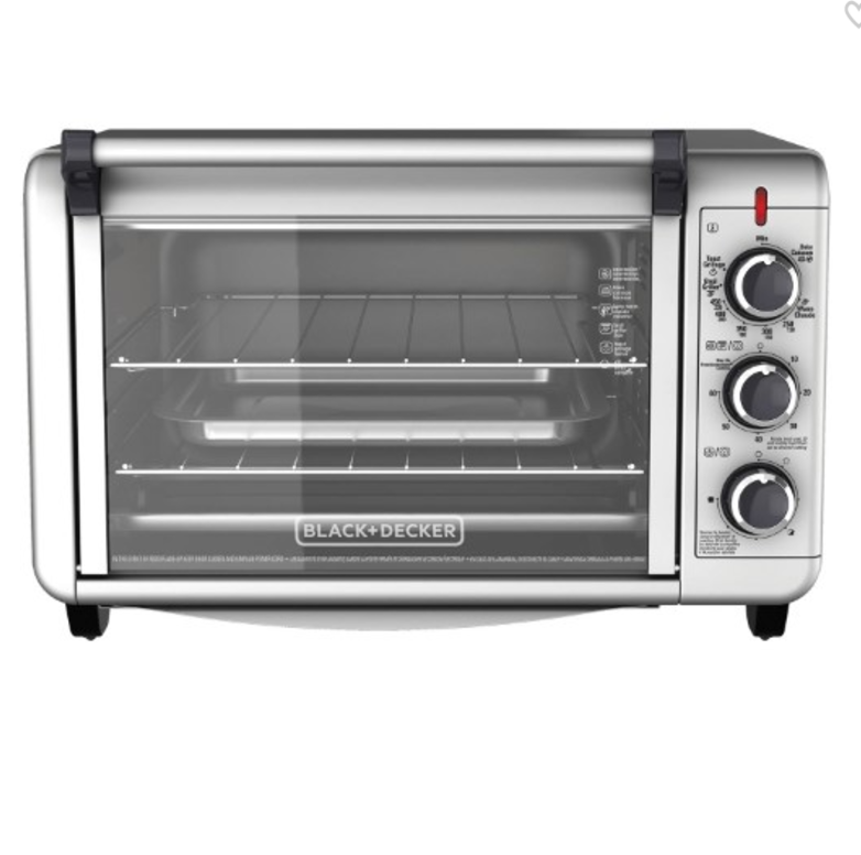 BLACK+DECKER 6-Slice Convection Countertop Toaster Oven, Silver, TO3000G ONLY $23.56