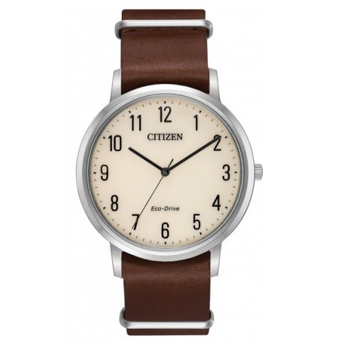 CITIZEN Chandler Parchment White Dial Men's Mocha Brown Watch Item No. BJ6500-21A, only $99.99, free shipping after using coupon code